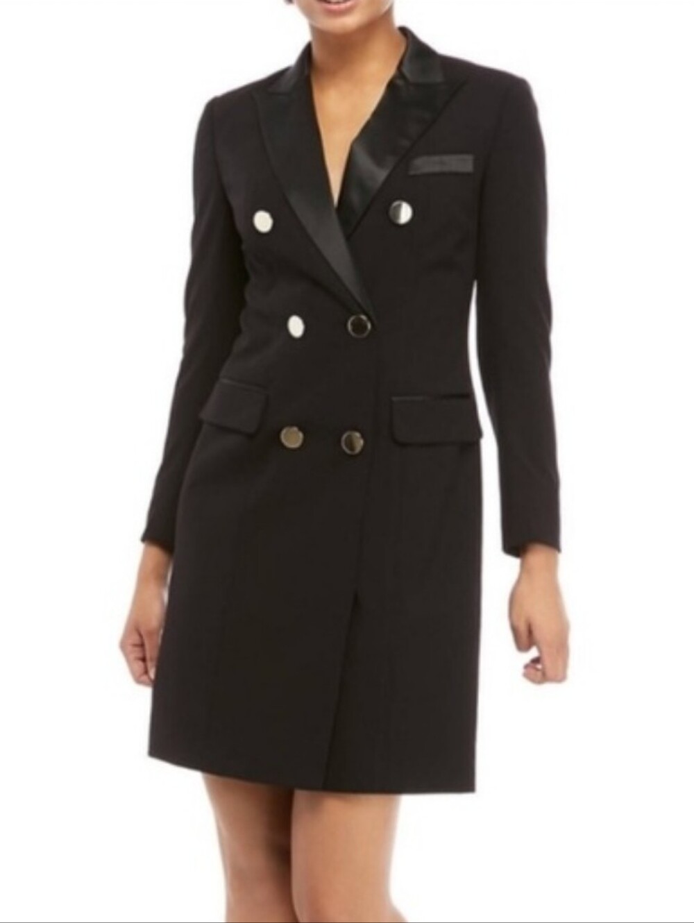 NWT Anne Klein Satin Lapel Blazer Dress